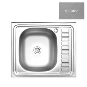 Мойка кухонная из нержавеющей стали MELANA - 600x500x160 мм (сталь 0.8 мм матовая, крыло справа)
