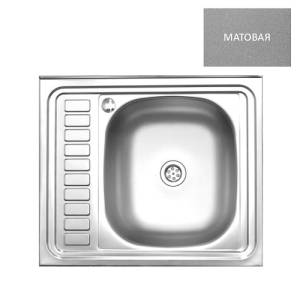 Мойка кухонная из нержавеющей стали MELANA - 600x500x160 мм (сталь 0.8 мм матовая, крыло слева)
